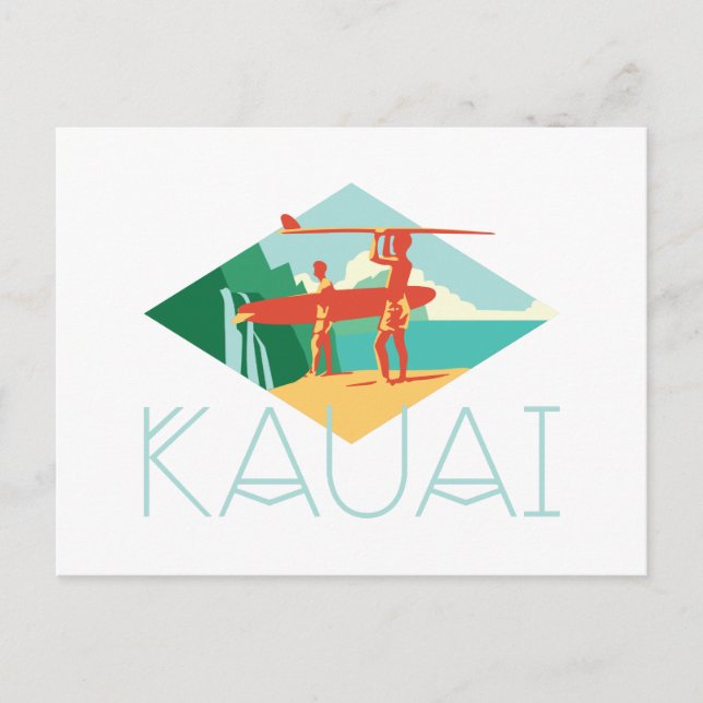 Kauai Surfers Postcard (Front)