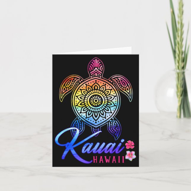 Kauai Tie Dye Sea Turtle Card (Front)