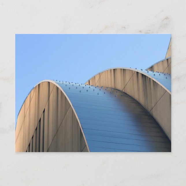 Kauffman Centre Blue Curves, Kansas City Postcard (Front)