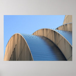 Kauffman Centre Blue Curves, Kansas City Poster
