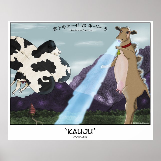 Kauju! (Cow-Ju) -- Moothra vs Cowzilla Poster (Front)