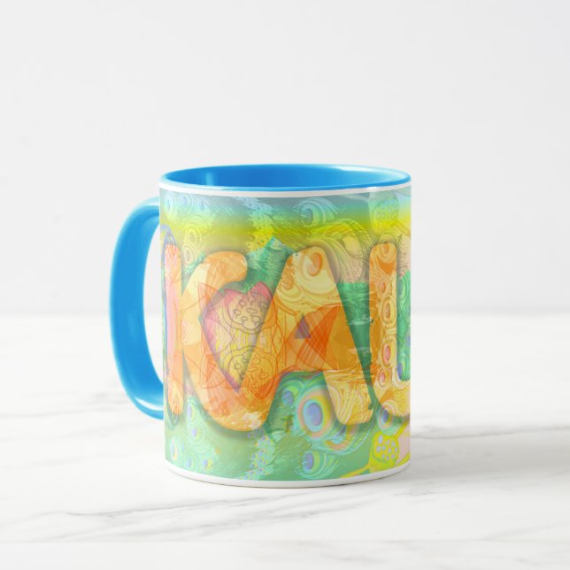 Kaur - Floral 2 - blue Mug (Front Left)