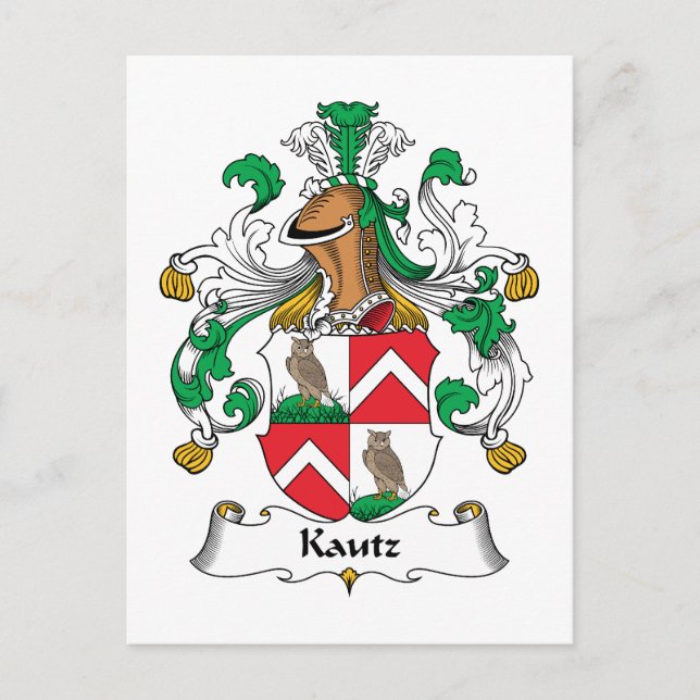 Kautz Family Crest Postcard (Front)