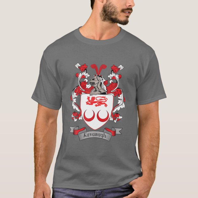 Kavanagh Coat Of Arms | Kavanagh Surname Family Cr T-Shirt (Front)