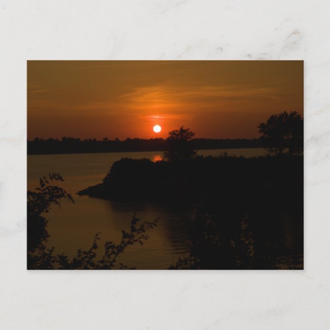 Kaw Lake Sunset Postcard (Front)