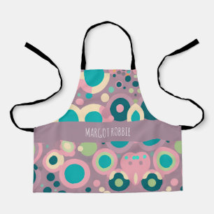 Kawai Circle Pink Navy Isometric Pattern Apron