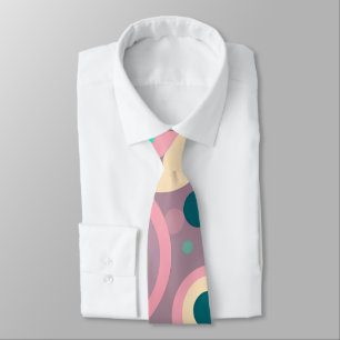 Kawai Circle Pink Navy Isometric Pattern Tie