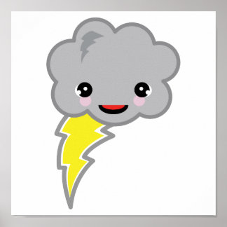 kawai storm cloud poster