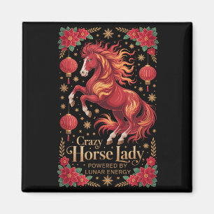 Kawaii 2026 Crazy Horse Lady Powered Lunar Energy Magnet