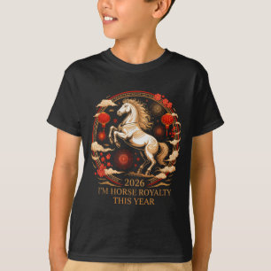 Kawaii 2026 Horse Royalty Zodiac Lady Fortune Eque T-Shirt