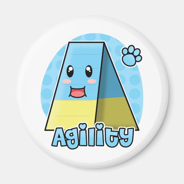 Kawaii Agility A-Frame Magnet (Front)