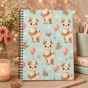 Kawaii Alpaca Floral Journal
