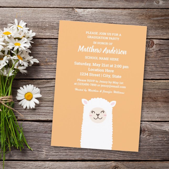 Kawaii Alpaca Graduation Invitation (Creator Uploaded)