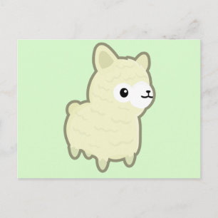 Kawaii alpaca postcard