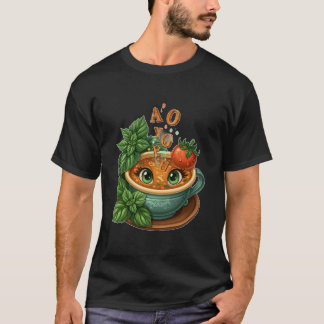 Kawaii Alphabet Soup with Cute Eyes and Herbs T-Shirt