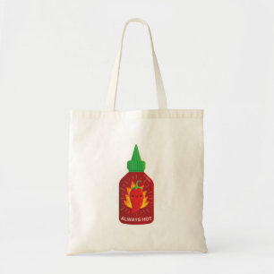 Kawaii Always Hot Chili Pepper Sauce Bottle Tote Bag
