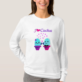 kawaii and cute cactus love  T-Shirt
