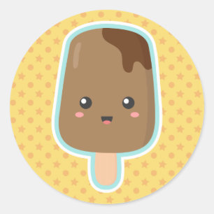 Kawaii and Sweet Like Chocolate Ice Cream Classic Round Sticker