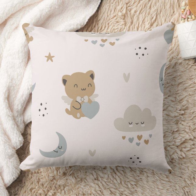 Kawaii Angel Cats & Clouds (2) Cushion (Blanket)