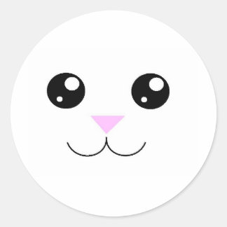 Kawaii Animal Face Classic Round Sticker