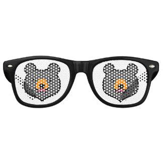 Kawaii Animal Lover Cartoon Black Bear Retro Sunglasses