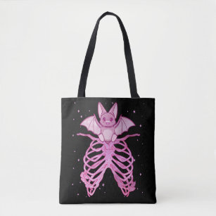 Kawaii Anime Animal Pastel Goth Bat Tote Bag