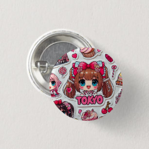 Kawaii Anime Art Japanese Pop Culture 3 Cm Round Badge