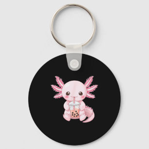 Kawaii Anime Axolotl Boba  Key Ring
