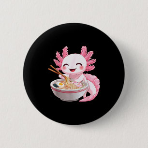 Kawaii Anime Axolotl Ramen  6 Cm Round Badge