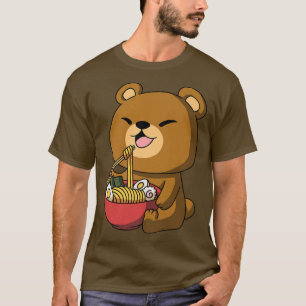 Kawaii Anime Bear Asian Noodles Japanese Ramen 559 T-Shirt