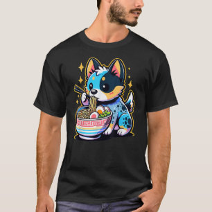 Kawaii Anime Blue Heeler Dog Ramen T-Shirt