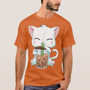 Kawaii Anime Cat Boba Tea Bubble Tea for Girls Boy T-Shirt