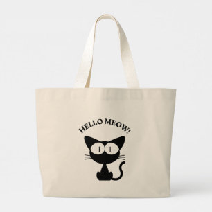 Kawaii Anime Cat Holding Heart Jumbo Tote