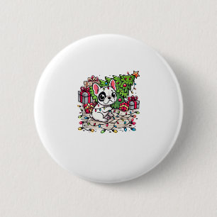 Kawaii Anime Frenchie Christmas Funny Dog 6 Cm Round Badge