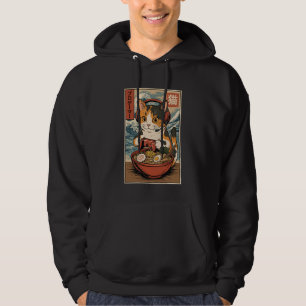 Kawaii Anime Gamer Cat Ramen Retro Japanese Gaming Hoodie