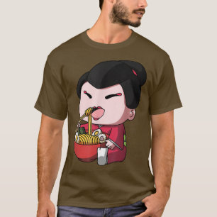 Kawaii Anime Geisha Asian Noodles Japanese Ramen  T-Shirt
