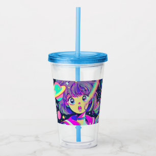 Kawaii Anime Girl Acrylic Tumbler