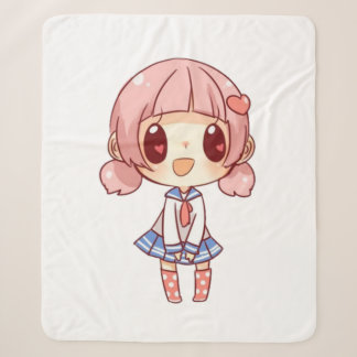 kawaii,anime,girl,just,who,loves,sketching, sherpa blanket