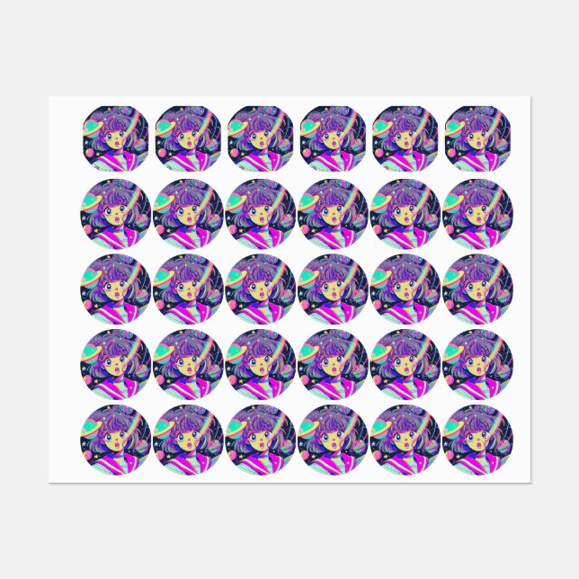 Kawaii Anime Girl Labels (Sheet)
