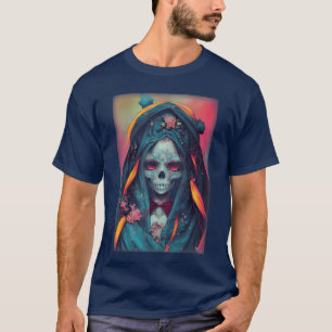 Kawaii Anime Girl Lich Horror Halloween Zombie Ske T-Shirt
