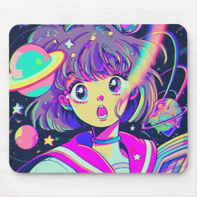 Kawaii Anime Girl Mouse Pad (Front)