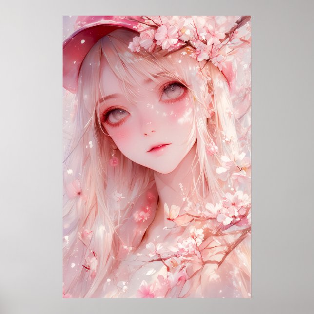 Kawaii Anime Girl Poster (Front)