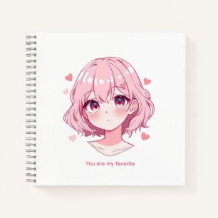 Kawaii Anime Girl Valentine Sweatshirt Notebook