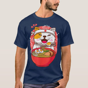 Kawaii Anime Japanese cat ramen T-Shirt