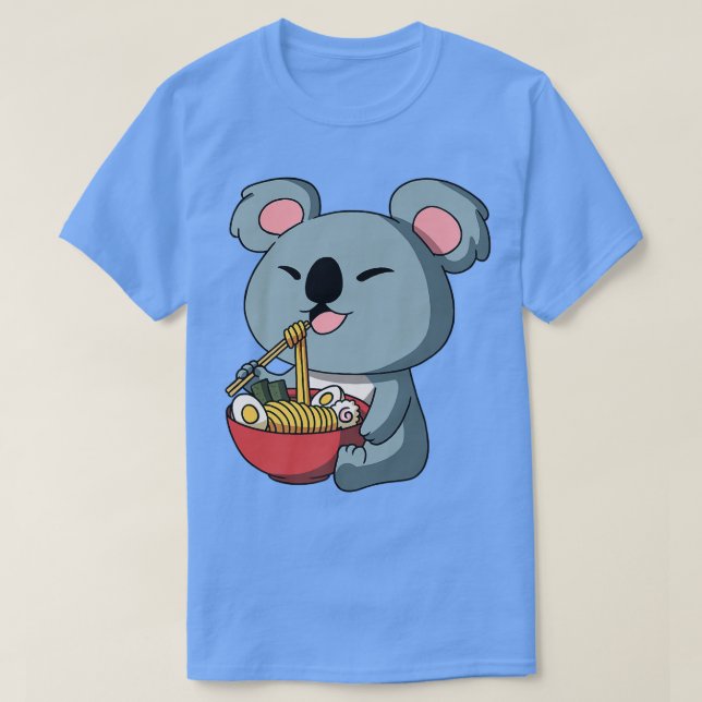 Kawaii Anime Koala Bear Asian Noodles Japanese Ram T-Shirt (Design Front)