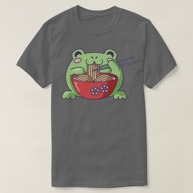 Kawaii Anime Otaku Girl Pastel Kawaii Frog Loves R T-Shirt (Design Front)