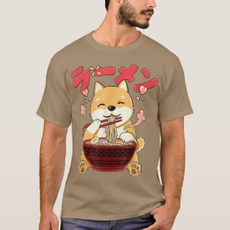 Kawaii Anime Shiba Inu Dog Eating Ramen Japanese A T-Shirt