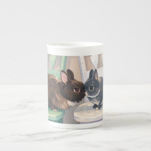 Kawaii Anime Two Bunnies Cute Coffee Mug