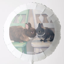 Kawaii Anime Two Bunnies Party Balloon