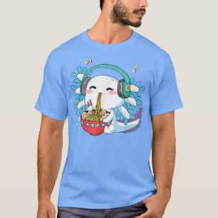Kawaii Aolotl Eating Ramen Noodles Anime Kids Boys T-Shirt